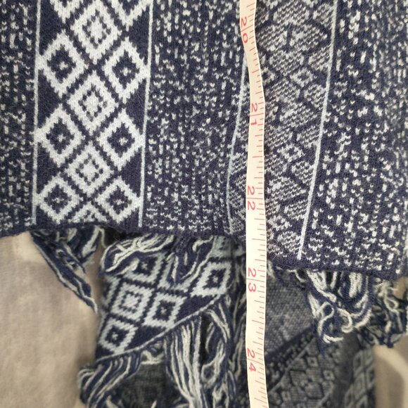 Military Hippie Womens One Size S/M Cardigan Sweater Blue Pattern Open Front - Picture 6 of 6